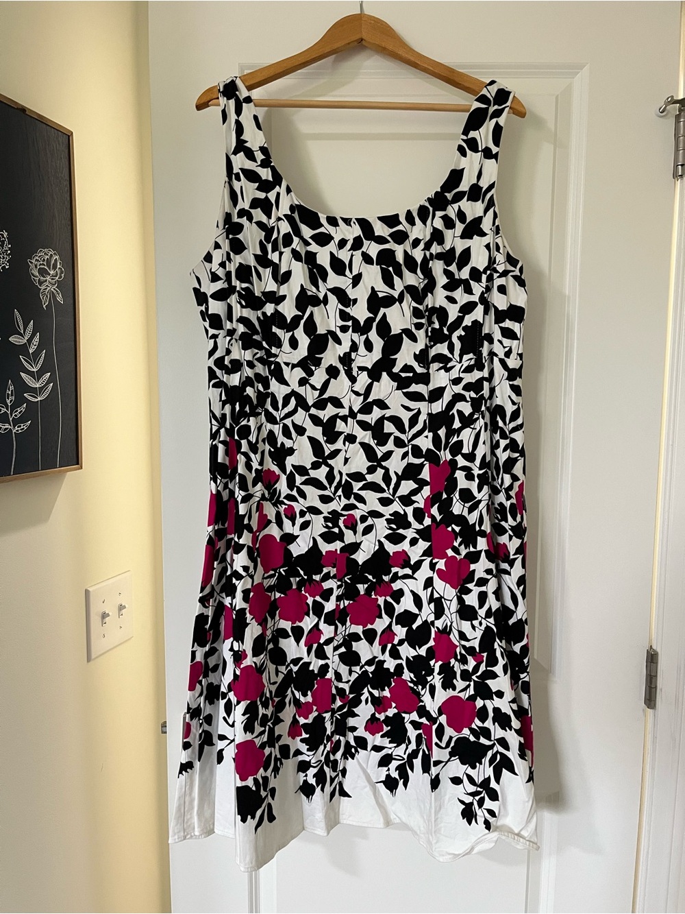 Black & White Floral Sundress with Pink Accents Nine West